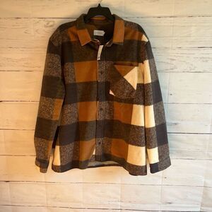 Topman Button Down Flannel Coat